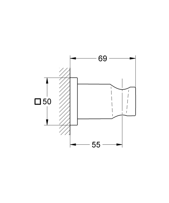 Suport para dus Grohe 27075DL0, Rainshower, pe perete, universal, mat, cupru [4]