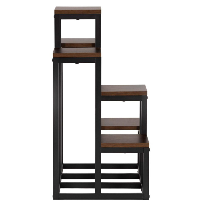 Suport pentru flori cu 6 polite din lemn, structura metal, 51x34x68 cm, negru [9]