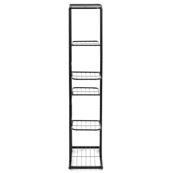 Suport pentru flori, metalic, cu 6 polite, structura verticala, 41x22x106 cm, negru [12]