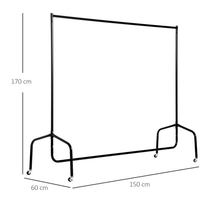  Suport pentru haine cu 4 roti de fier, 150x60x150cm [3]
