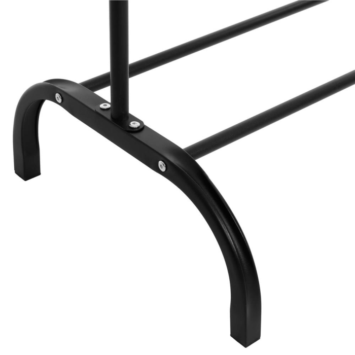 Suport pentru haine cu cadru metalic, cu sina de agatat si carlige cuier, 40x110x146cm, negru [14]