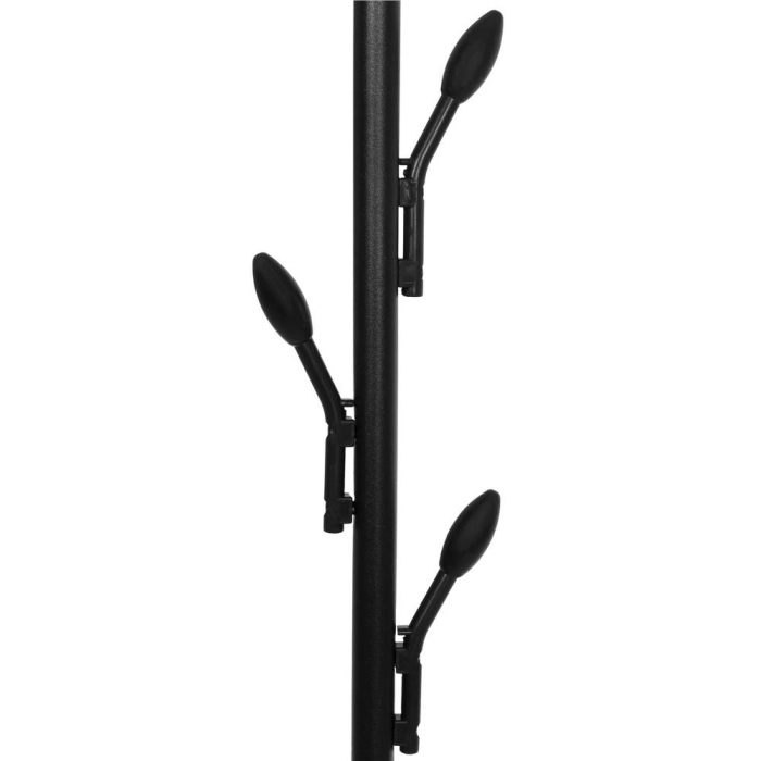 Suport pentru haine cu cadru metalic, cu sina de agatat si carlige cuier, 40x110x146cm, negru [3]