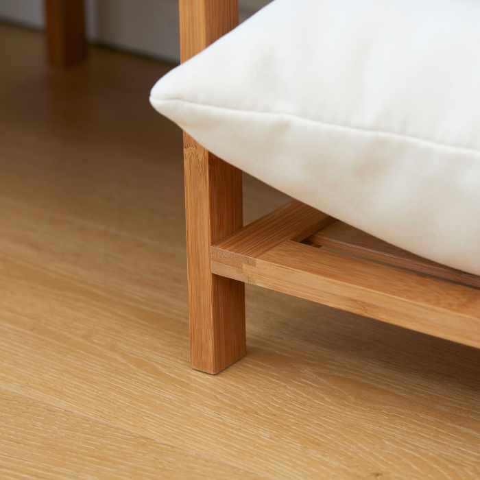  Suport pentru Haine din Bambus cu Rafturi pe 6 Niveluri si Bara pentru Haine, Stender pentru Dormitor si Hol, Design Modern, 90x30x145 cm, Lemn Natural [9]