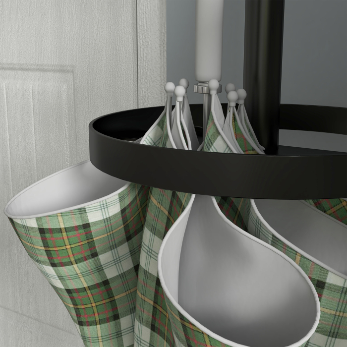  Suport pentru Haine si Umbrele, Cuier Independent cu 8 Carlige Rotunde pentru Haine, Palarii si Posete, Φ34x177 cm, Negru [8]