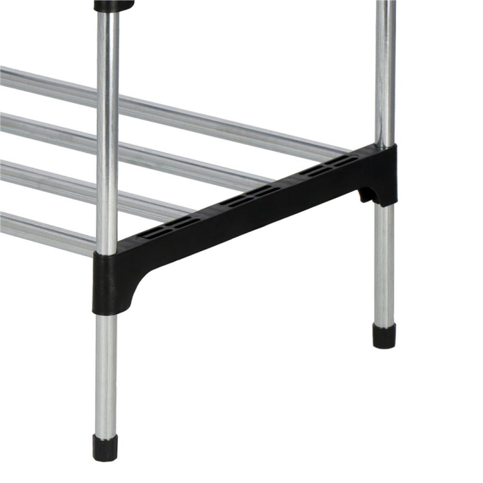 Suport pentru pantofi, 4 rafturi, cadru metalic, 84x28x60cm, negru si argintiu [9]