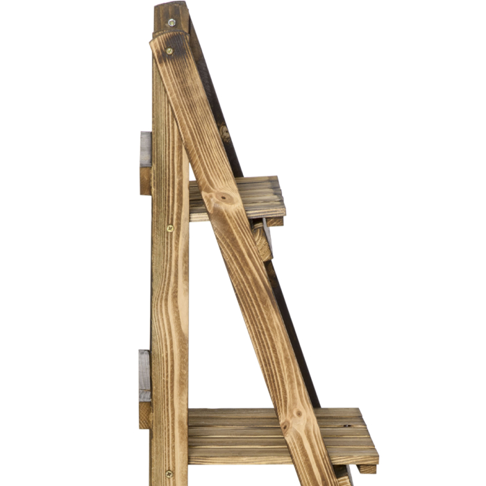  Suport pentru Plante Pliabil, Jardiniera cu 3 Niveluri, Raft de Exterior pentru Plante, 40x37x93 cm, Lemn Natural [8]