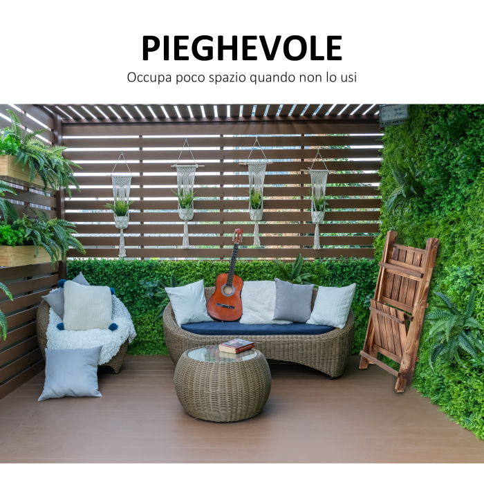 Suport pentru Plante Pliabil, Jardiniera cu 3 Niveluri, Raft de Exterior pentru Plante, 40x37x93 cm, Lemn Natural [4]