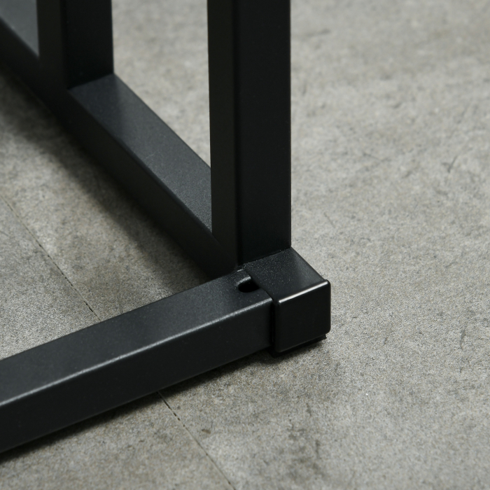  Suport pentru Prosoape cu 3 Bare din Bambus si Otel cu Design Autoportant, 45x22.5x86 cm, Negru si Lemn Natur [9]