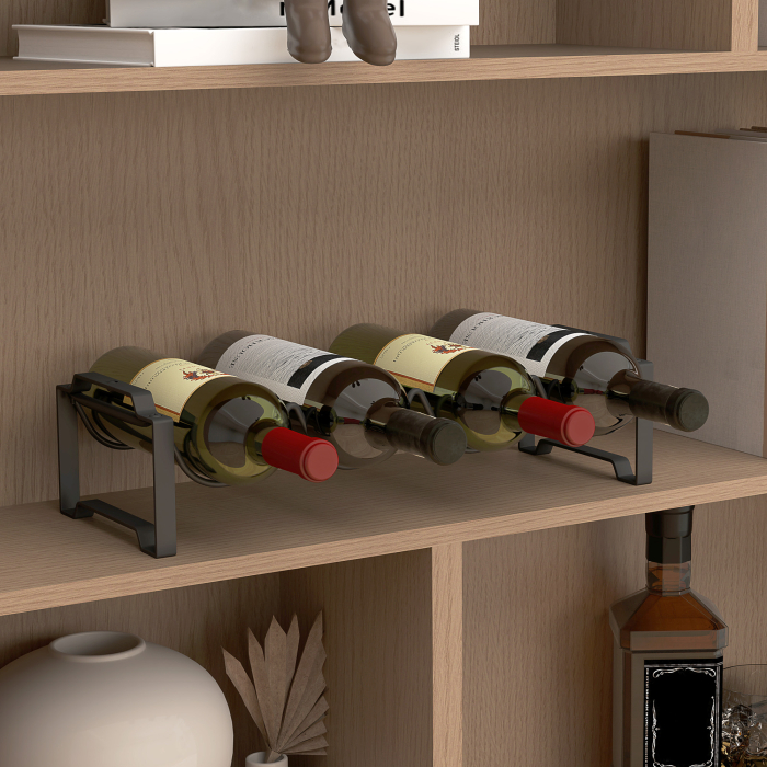  Suport pentru Sticle de Vin cu 4 Niveluri, 42,5x16,5x41 cm, Negru [8]