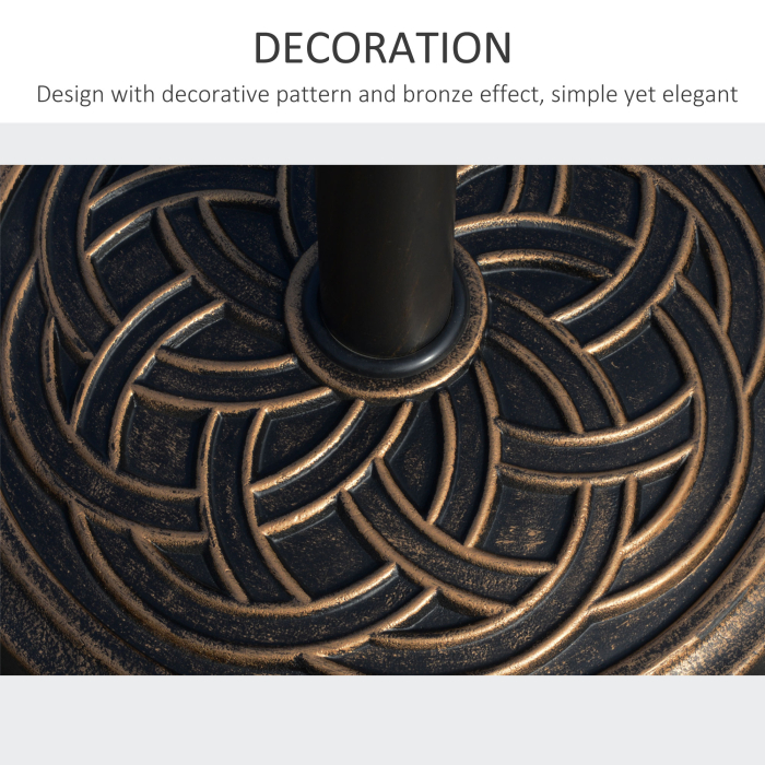  Suport pentru umbrela de exterior, 12kg, rotund, Bronz | Aosom Ro [6]