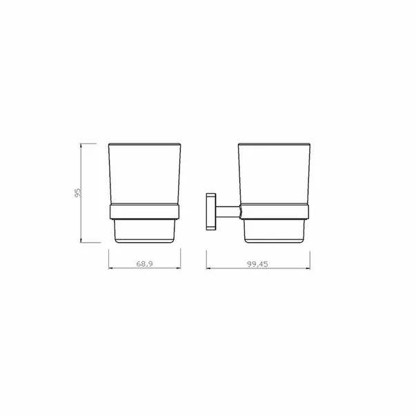 Suport periute de dinti Ferro Greta alb - negru [2]