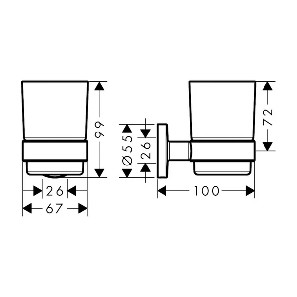 Suport periute de dinti Hansgrohe Logis Universal alb - crom [2]