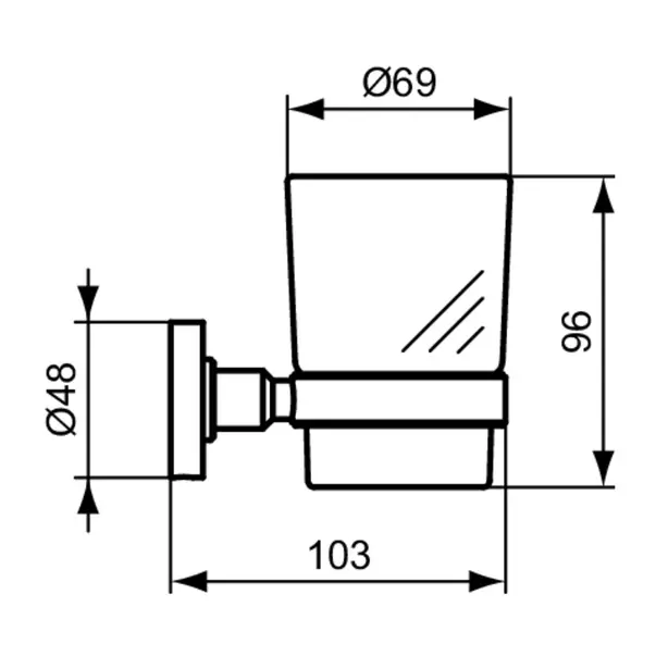 Suport periute de dinti Ideal Standard IOM negru mat cu pahar negru [3]