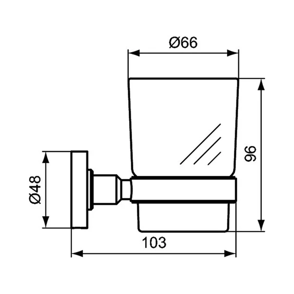 Suport periute de dinti Ideal Standard IOM negru mat cu pahar sticla mata [2]
