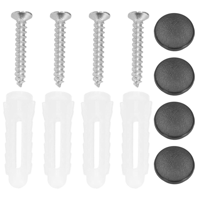 Suport prosoape pentru baie cu 2 sisteme de instalare, 3 brate, din aluminiu, 49x25cm, negru [9]