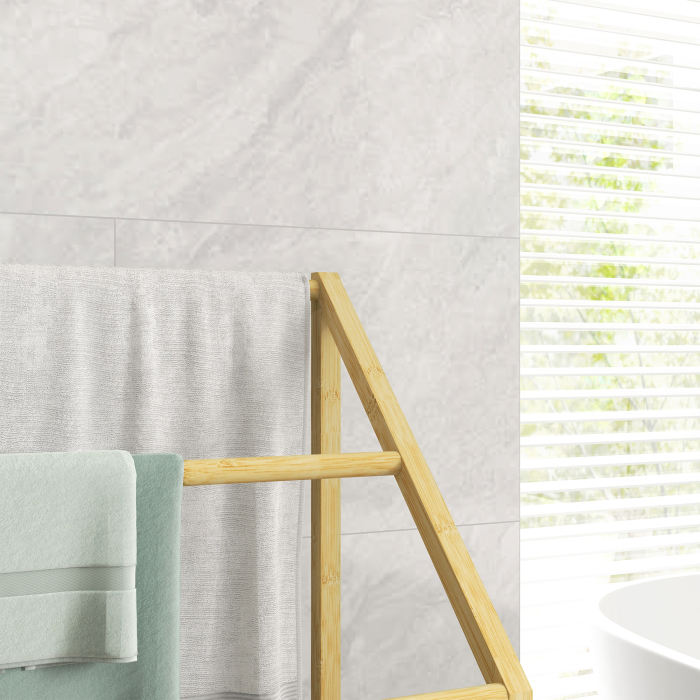  Suport Prosoape Podea - Negru, cu 3 Bare & Raft Inferior [9]