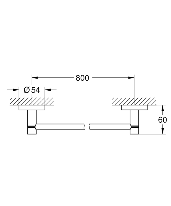 Suport prosop Grohe 40386DA1, Essentials, pe perete, 800 mm, metal, lucios, cupru [2]