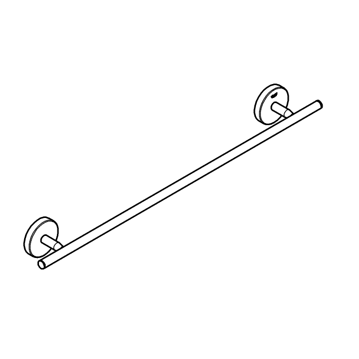 Suport prosop Grohe 40459001, 522 mm, 55 mm, 2 orificii instalare, 1 rafturi, pe perete, metal, Crom [4]