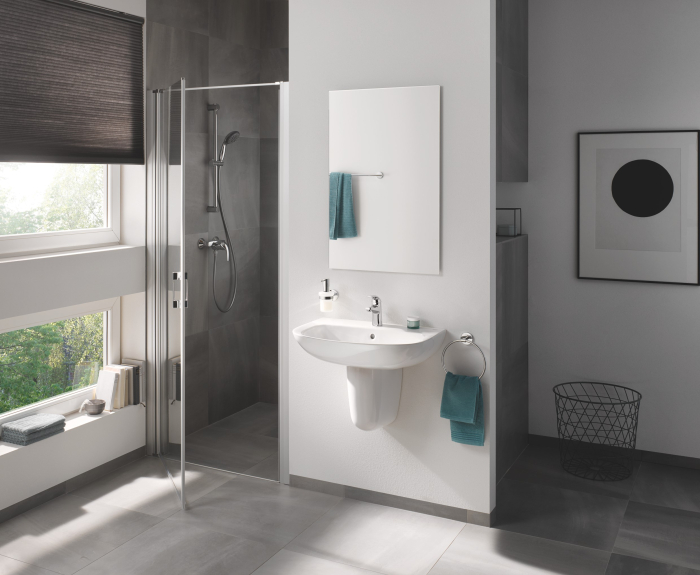 Suport prosop Grohe 40459001, 522 mm, 55 mm, 2 orificii instalare, 1 rafturi, pe perete, metal, Crom [2]
