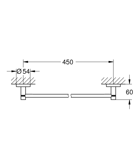 Suport prosop Grohe 40688DL1, Essentials, pe perete, 504 mm, metal, mat, cupru [2]