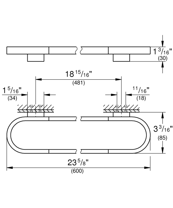 Suport prosop Grohe 41056GN0, Selection, 600 mm, pe perete, metal, mat, auriu [3]