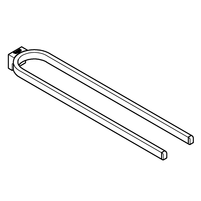 Suport prosop Grohe 41059000, 411 mm, 75 mm, 2 orificii instalare, 2 rafturi, pe perete, metal, Crom [4]
