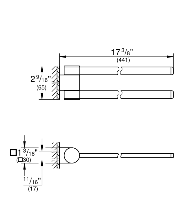 Suport prosop Grohe 41063DA0, Selection, 400 mm, meta, lucios, cupru [3]