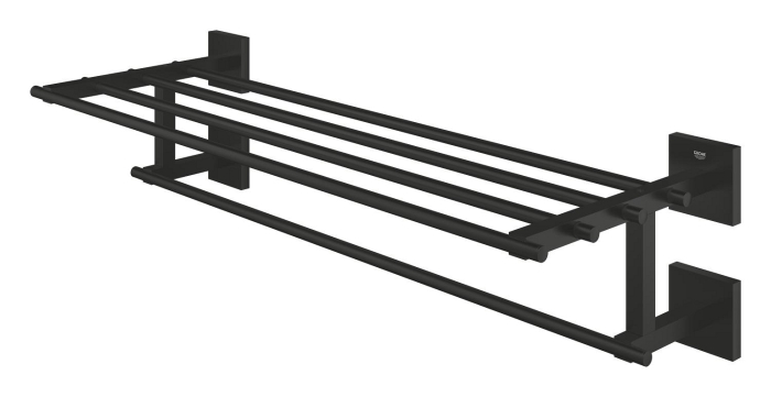 Suport prosop Grohe 410992430, 600 mm, 210 mm, 4 orificii instalare, 5 rafturi, pe perete, metal, Negru [2]