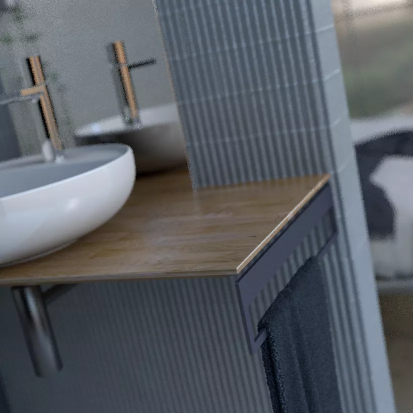 Suport prosop Oristo Uni, pe mobilier, 45 cm, metal, mat, albastru, 00-A-RE-45-14 [7]