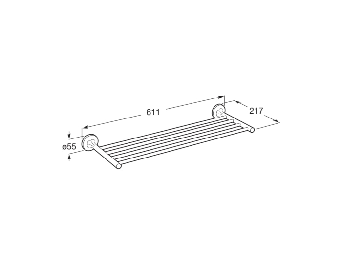 Suport prosop Roca A816814001, Classica, tip instalare pe perete, numar orificii instalare 2, numar rafturi 4, crom [2]