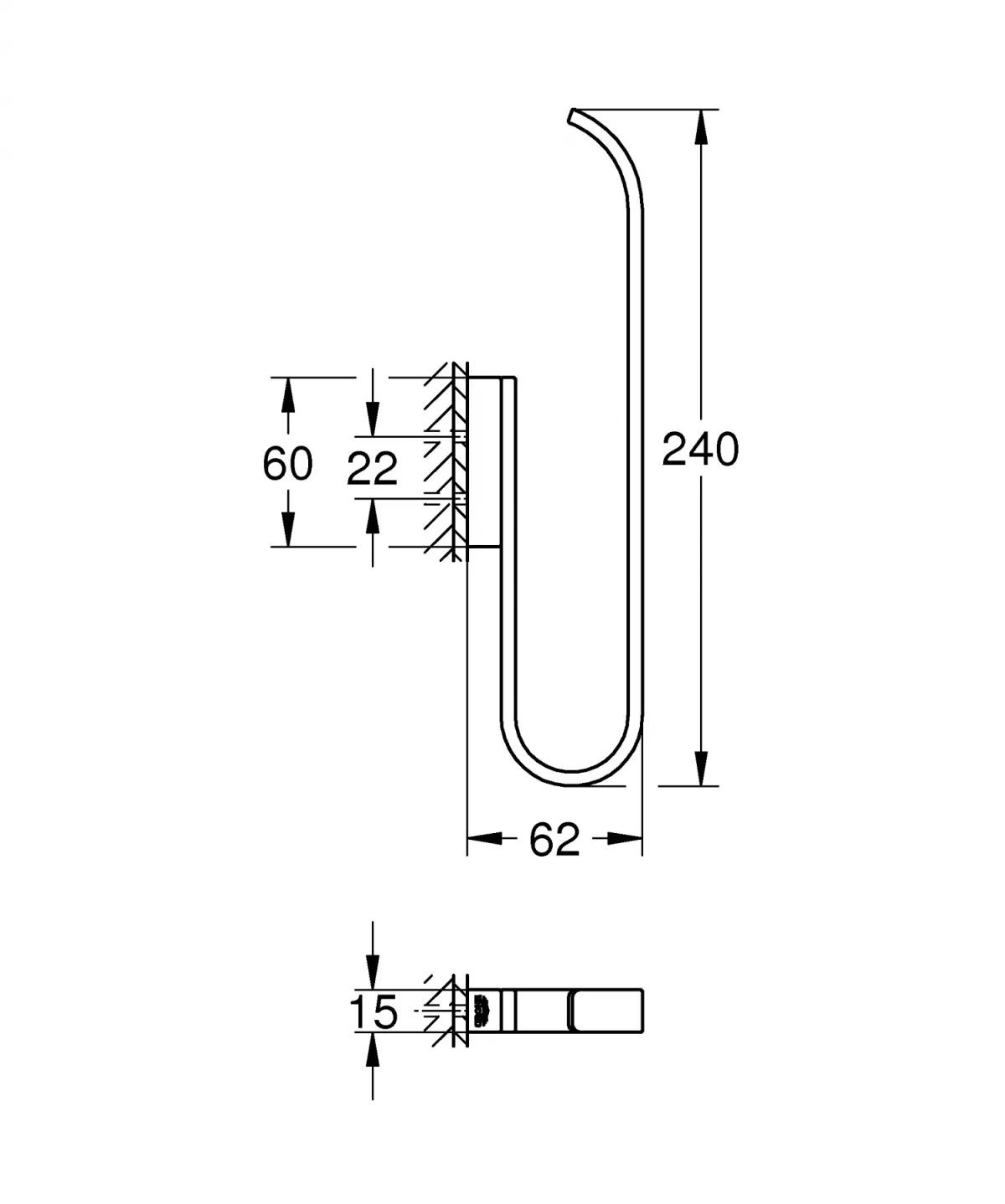 Suport rezerva hartie igienica Grohe Selection 41067GN0, 2 role, montare pe perete, fixare ascunsa, mat, auriu [3]