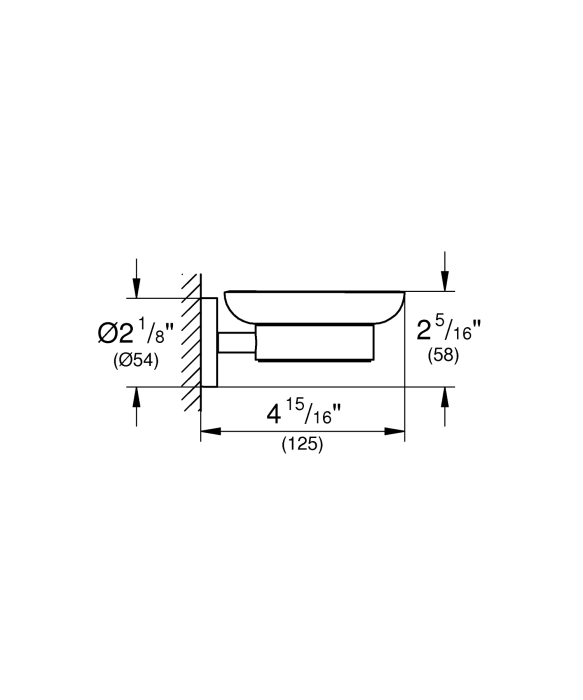 Suport sapun Grohe 40444001, 125 mm, 1 orificii instalare, pe perete, sticla, metal, elemente fixare ascunse, Crom [4]