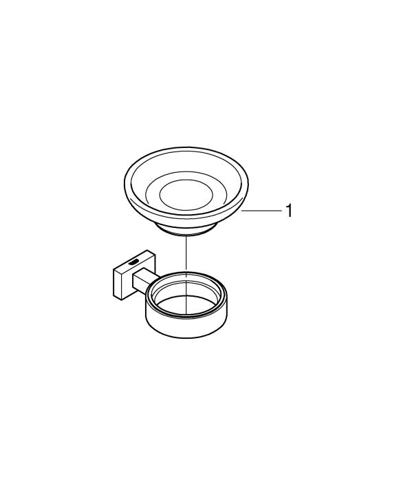 Suport sapun Grohe 40754001, 110 mm, 1 orificii instalare, pe perete, sticla, metal, elemente fixare ascunse, Crom [3]