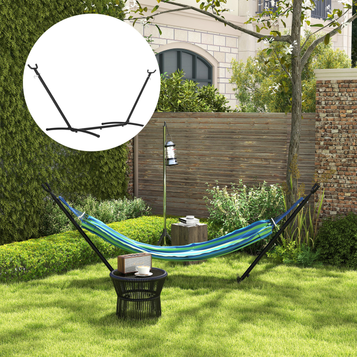  Suport Schelet pentru Hamac Reglabil Max. 150 Kg, Negru, 280x120x110cm [7]