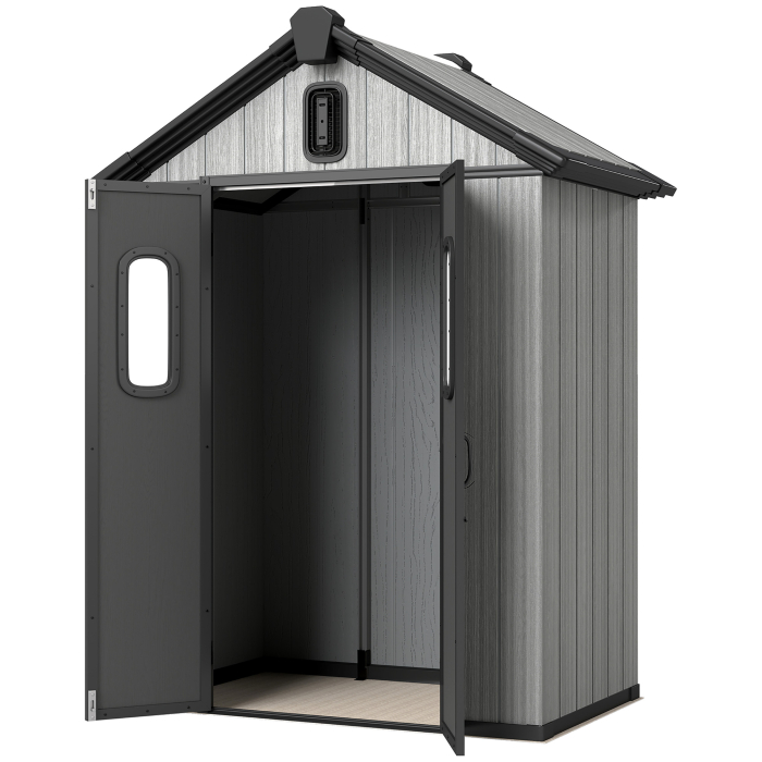  sura Gradina 160L x 98P x 217A cm, Plastic, Usi duble incuiabile, Gri [6]