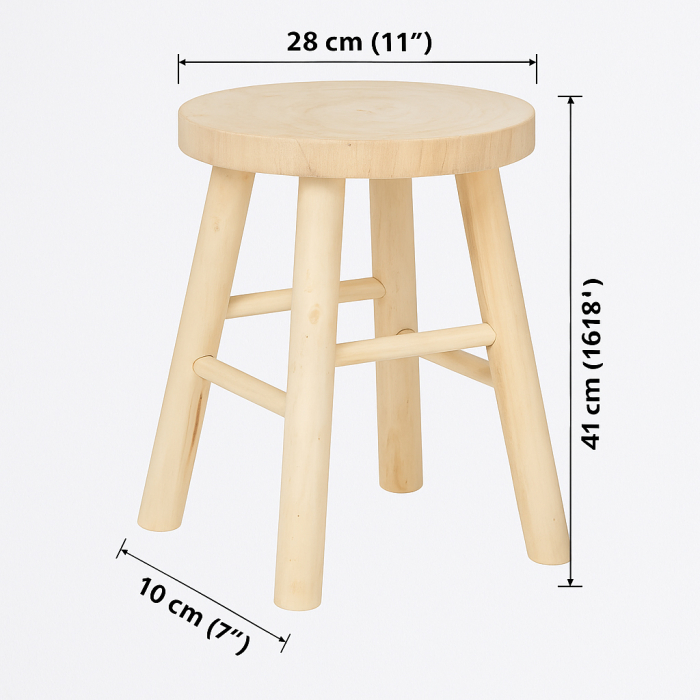 Taburet Atmosphera Nyar din lemn de paulownia, 28x41 cm, bej natur [4]