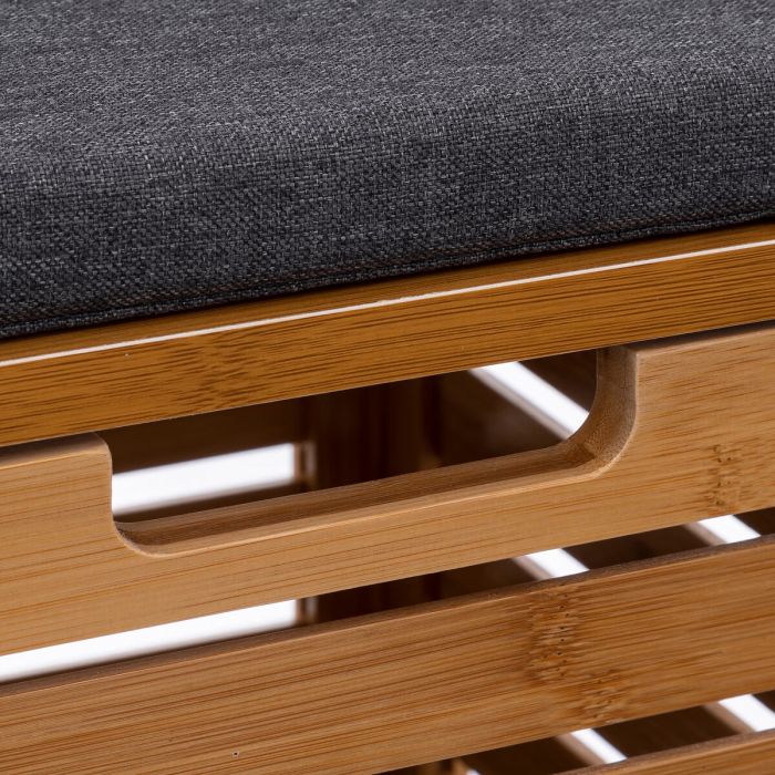 Taburet multifunctional 5Five Sicela, spatiu depozitare, bambus, 35x35x49 cm, bej [5]