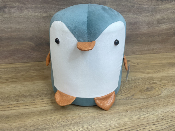 Taburet pentru copii, 28x25cm, maxim 50kg, model pinguin albastru [2]