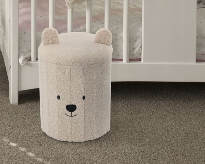 Taburet pentru copii, pliabil cu spatiu depozitare, 80kg, 28×34 cm, bej [3]