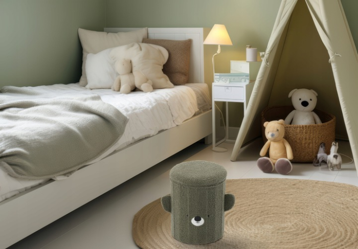 Taburet pentru copii, pliabil cu spatiu depozitare, 80kg, 28×34 cm, verde [6]