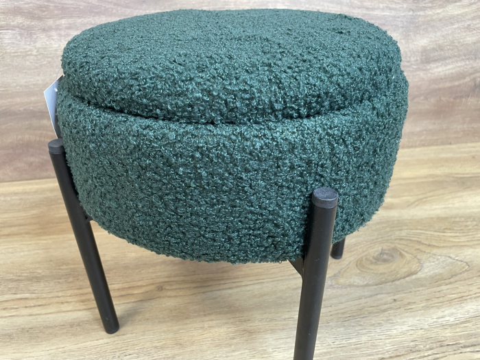 Taburet pentru copii, rotund, spatiu depozitare, 31x28cm, maxim 50kg, verde [3]