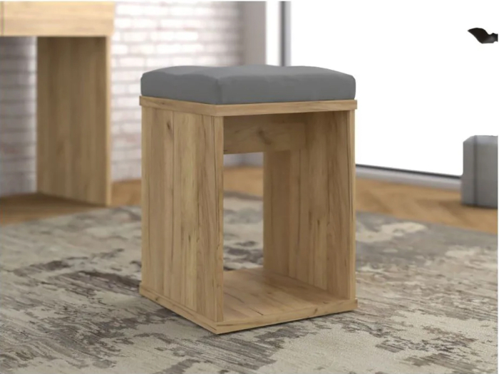 Taburet pentru masuta de toaleta cu sezut confortabil, 30x30x42 cm, craft [2]