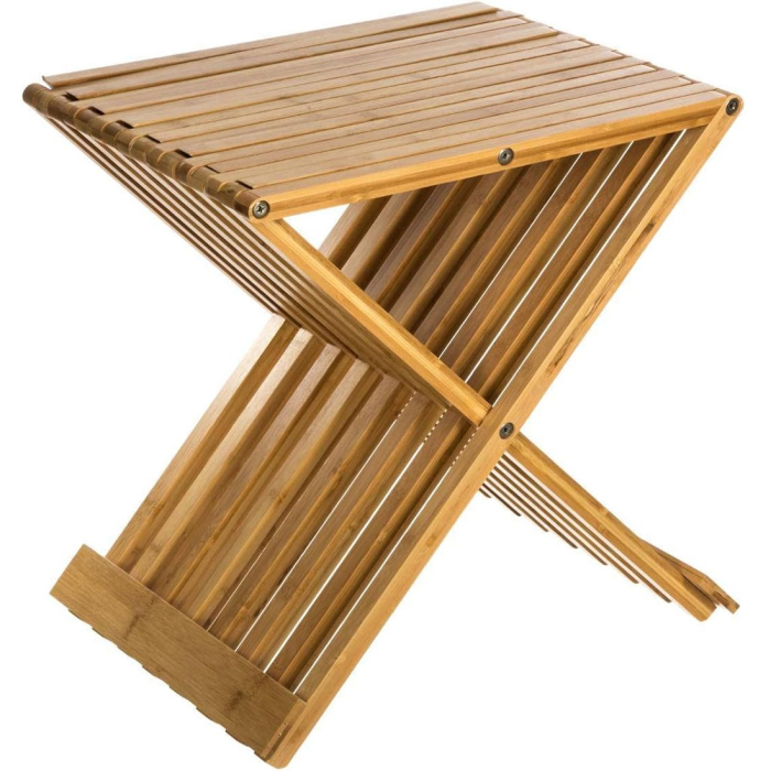 Taburet pliabil 5Five din bambus, 40x32x45 cm, maro caramel [1]