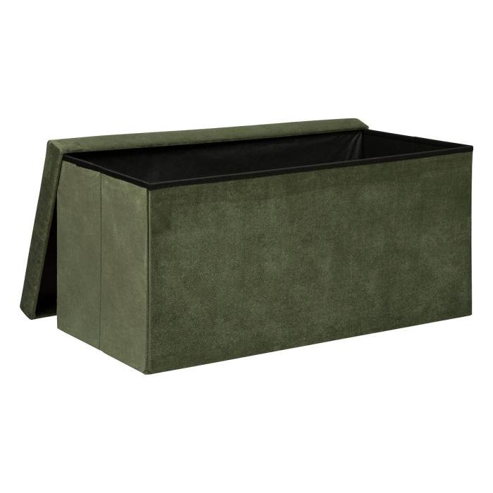 Taburet pliabil Atmosphera Lilou cu spatiu depozitare 80L, 76x38x38 cm, verde khaki [2]