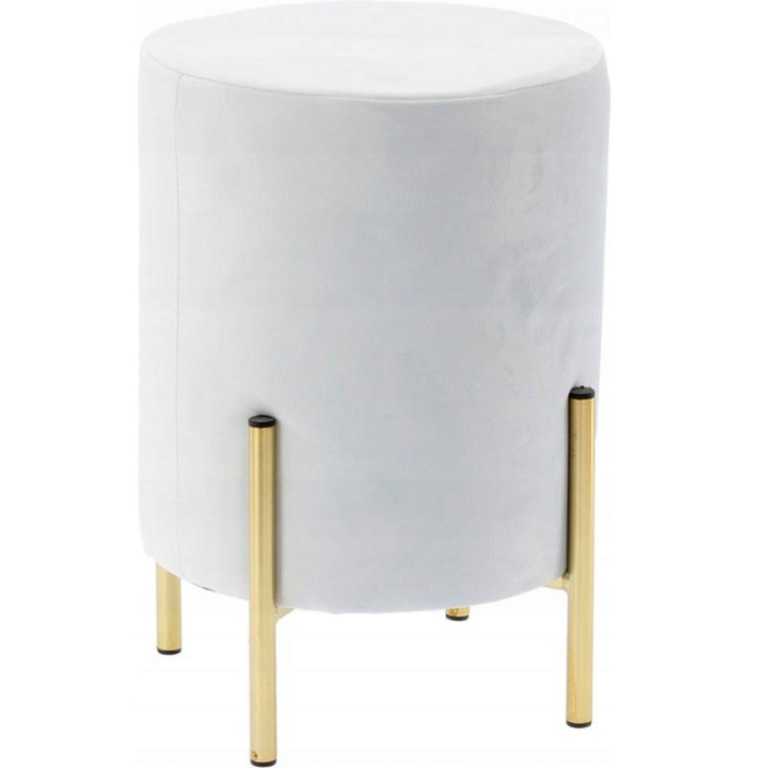 Taburet rotund, tapitat cu stofa, picioare otel, sarcina 100kg, 28x42cm, gri [1]