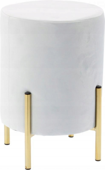 Taburet rotund, tapitat cu stofa, picioare otel, sarcina 100kg, 28x42cm, gri [2]