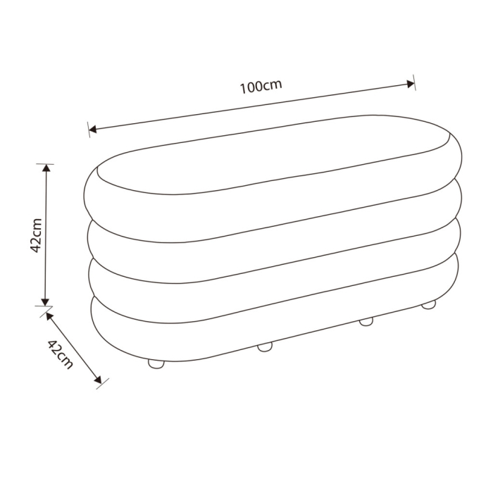 Taburet tapitat Puffo cu spatiu de depozitare, velur, 100x42x42 cm, maro [2]
