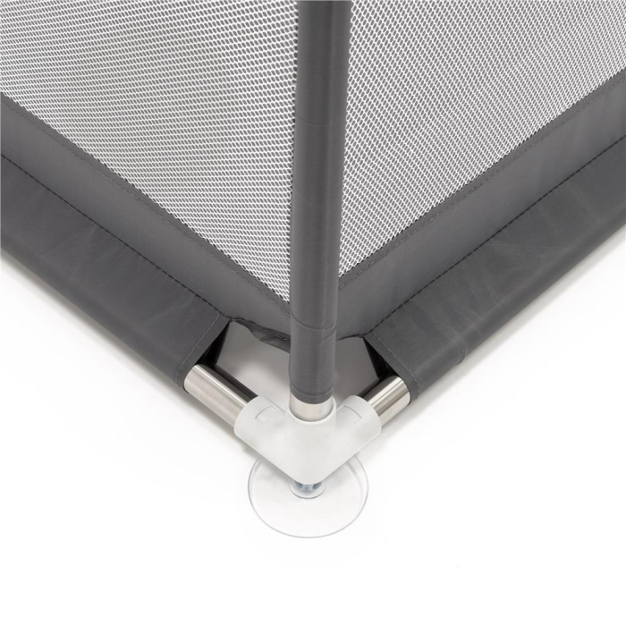Tarc joaca pliabil copii intrare fermoar plasa protectie, 200x180x66 cm, sigur, gri [13]
