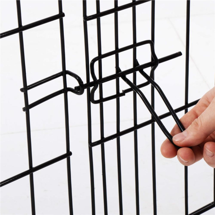 Tarc pentru animale de companie, din fier, forma configurabila, cu usa de acces, 3XL, 165x85x73cm, negru [10]