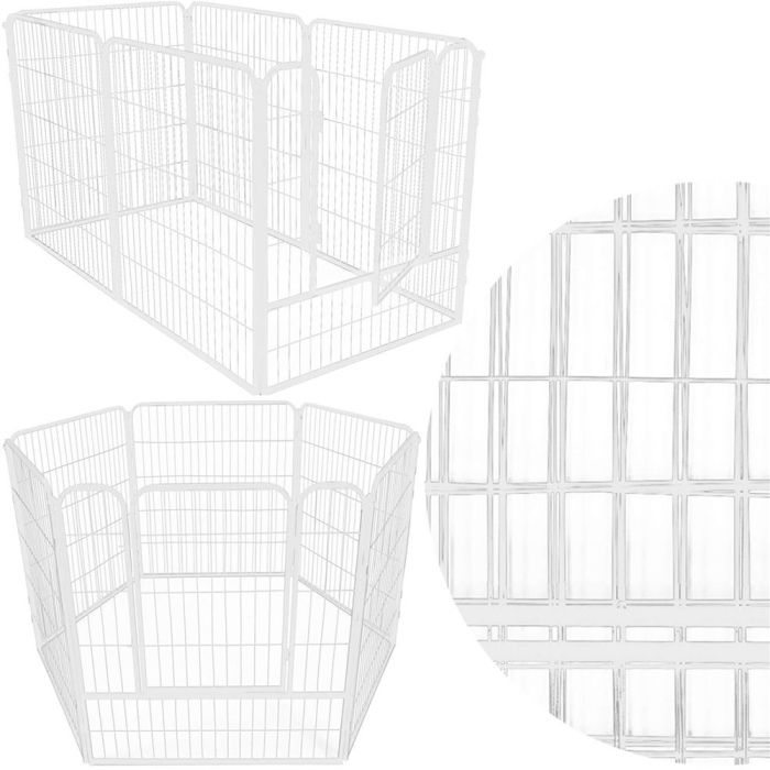 Tarc animale companie fier configurabil usa acces 4xl, 184x100x93 cm, pliabil, alb [5]